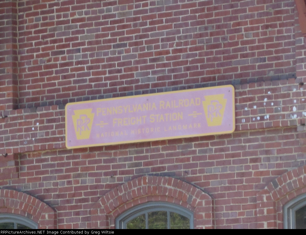 Sign on the side of the Washington ex-PRR freight station