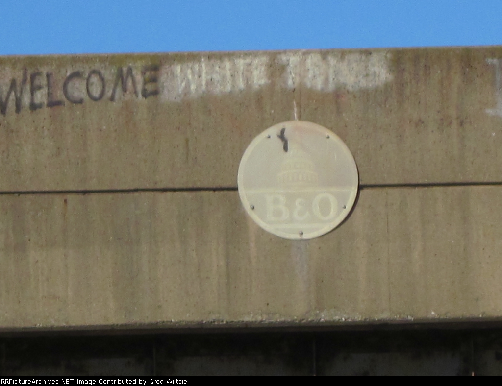 Baltimore & Ohio "Capitol Dome" Logo on the side of an old B&O bridge