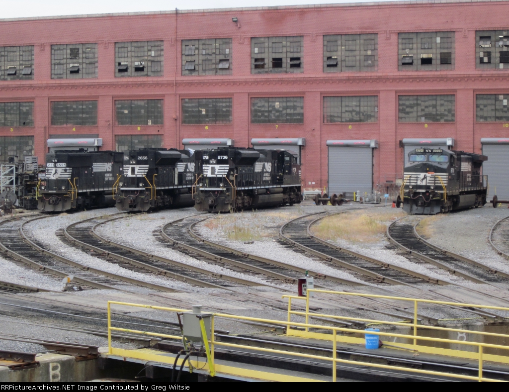 Four NS units sit in the turntable area