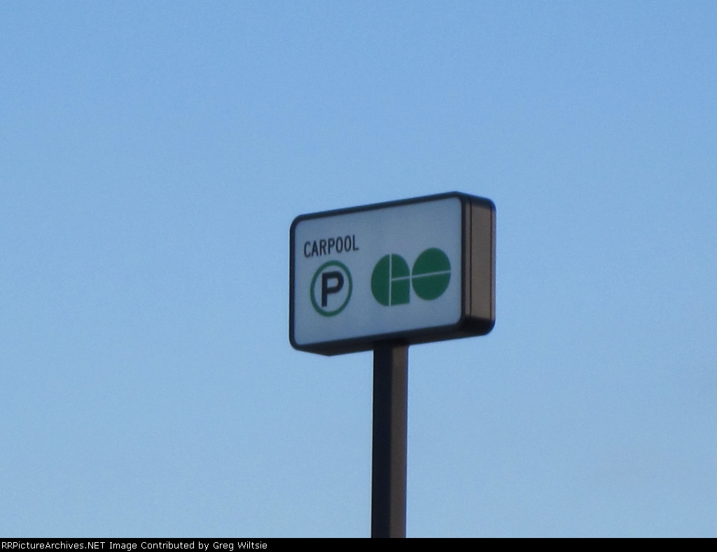 Sign for the GO Transit carpool parking lot