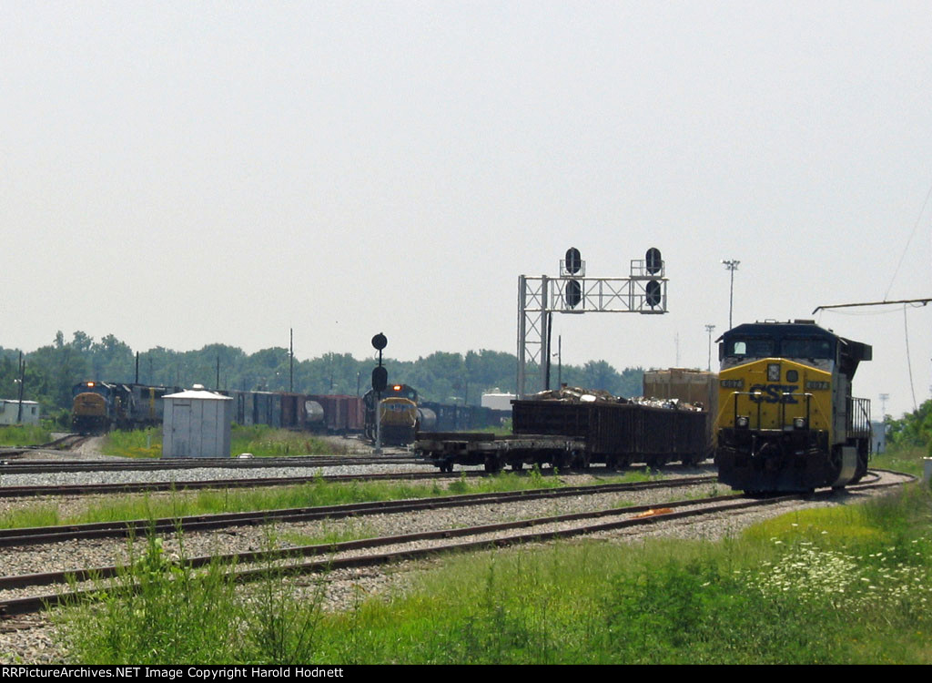 A couple of northbound trains ready to leave the yard
