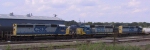A trio of CSX SD40-2's sit in the yard