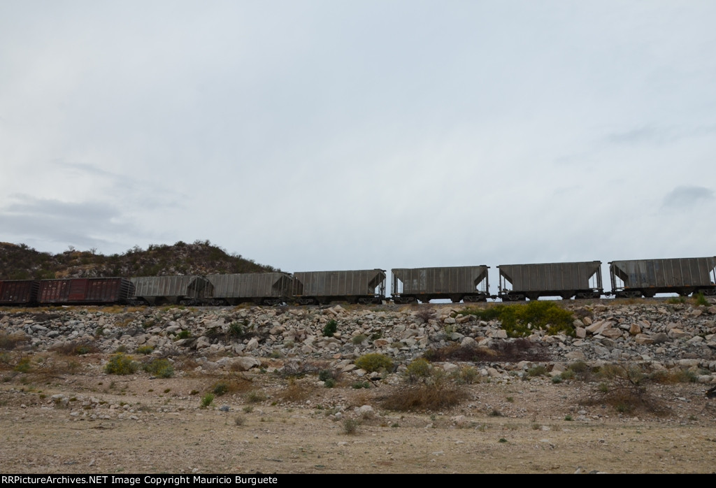 Cement train passing by Hermosillo's Dam