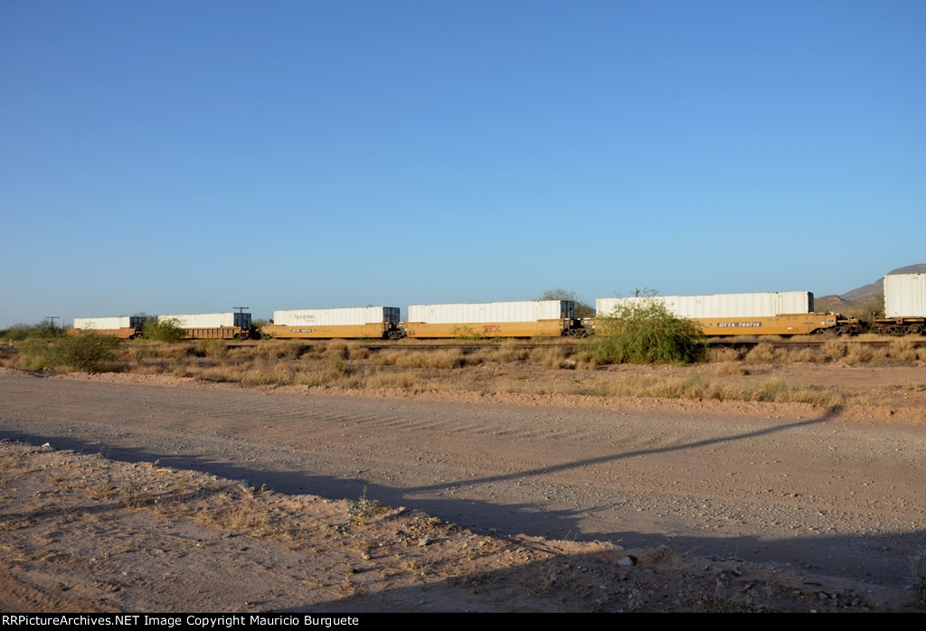 DTTX Stack cars with Ferromex containers