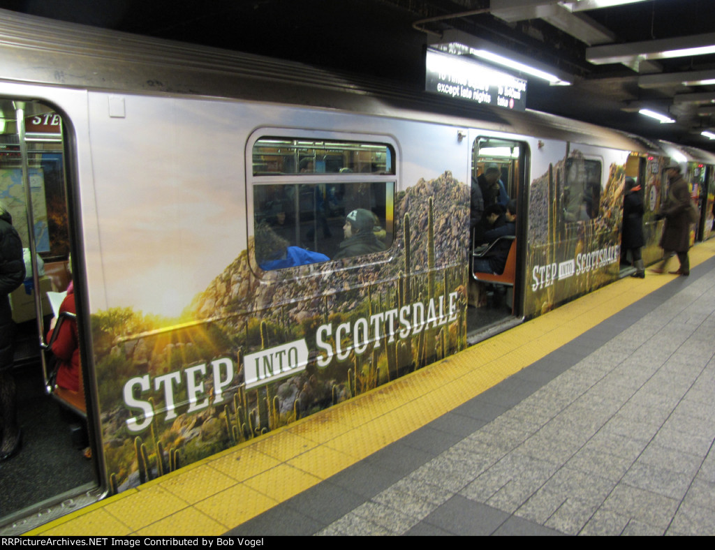 ad wrap on 42nd Street Shuttle