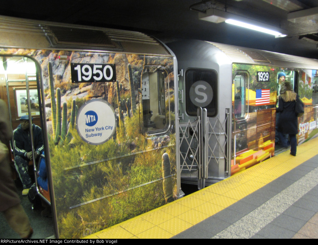 ad wrap on 42nd Street Shuttle
