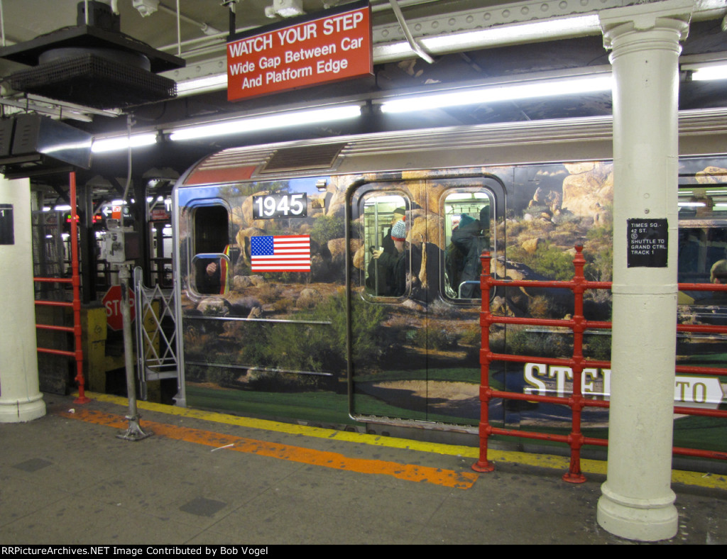 ad wrap on 42nd Street Shuttle