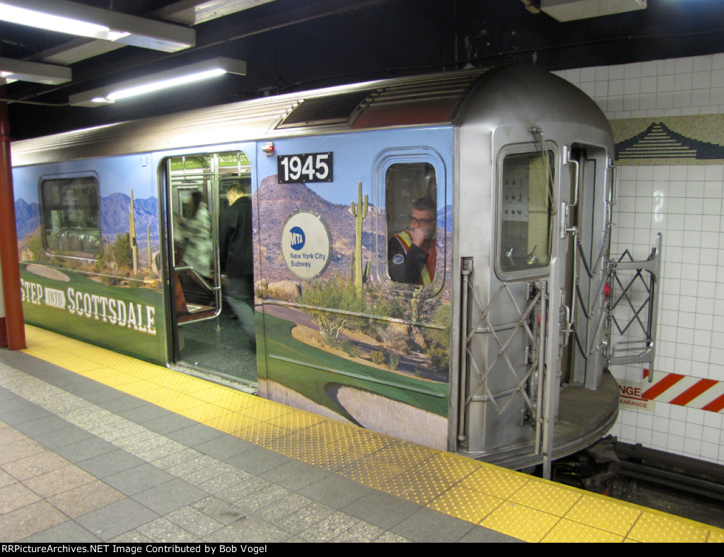 ad wrap on 42nd Street Shuttle