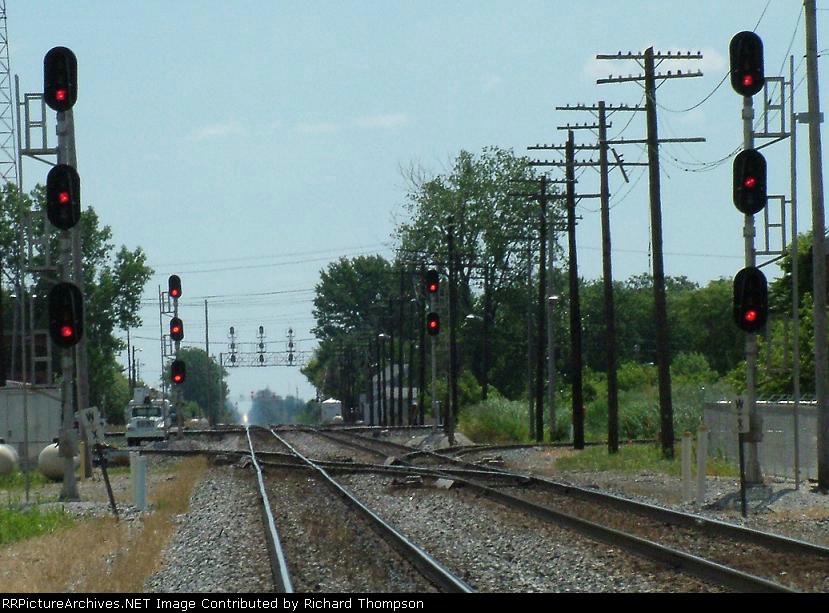 Distant Headlight and Red Signals