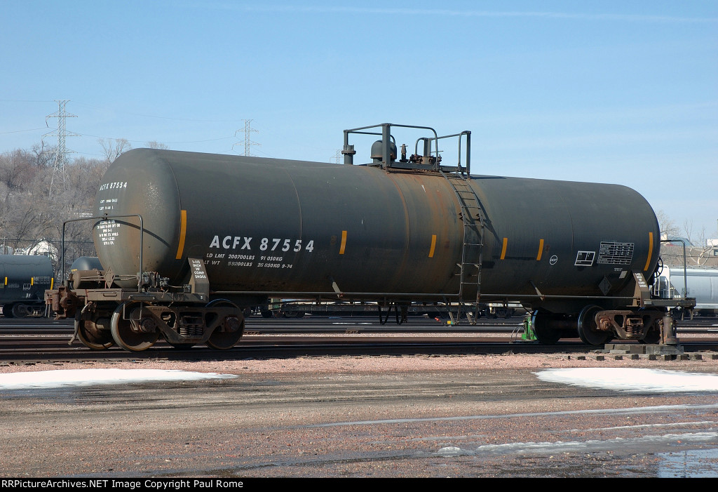 ACFX 87554, tank car at BNSF's Gibson Yard