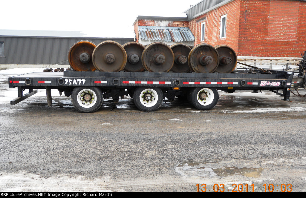 Trailer with used wheels.