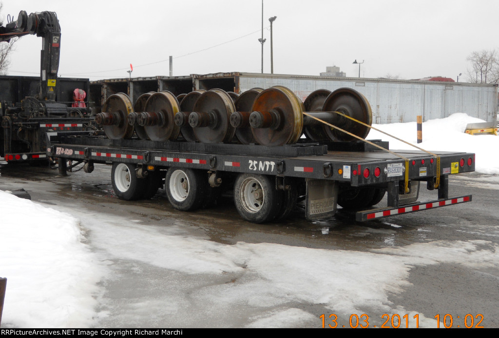 Trailer with used wheels.
