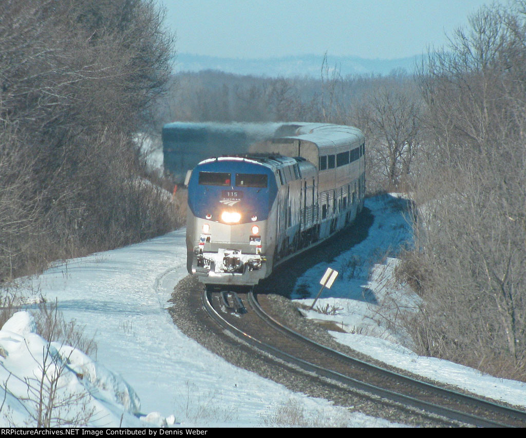 Amtrak 115,  CP's   River Sub.