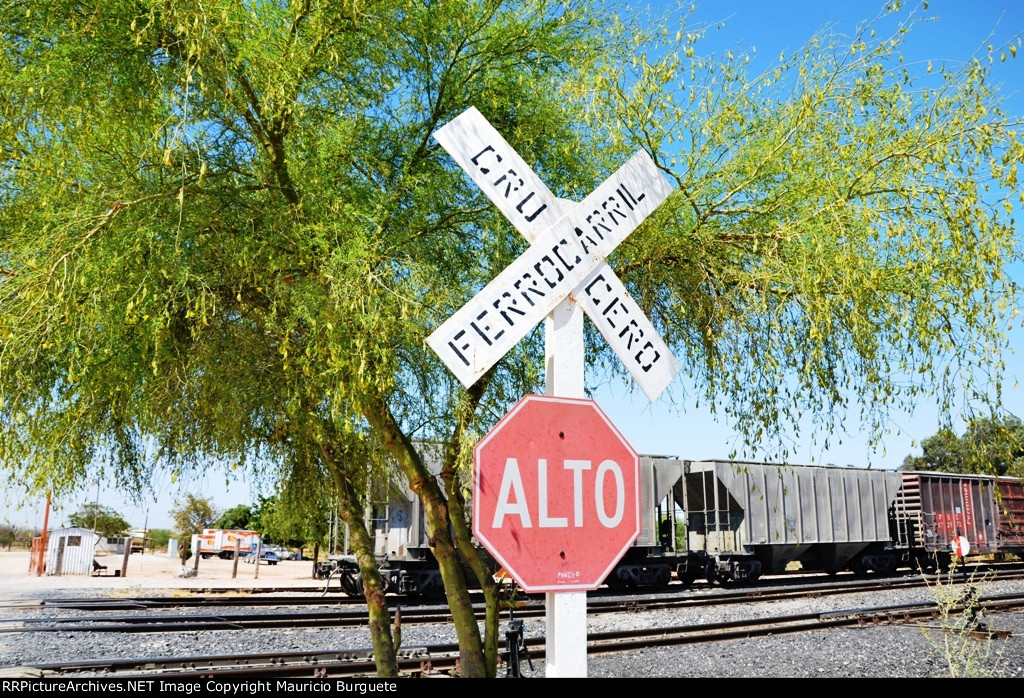 Railroad level crossing at Industrial zone yard