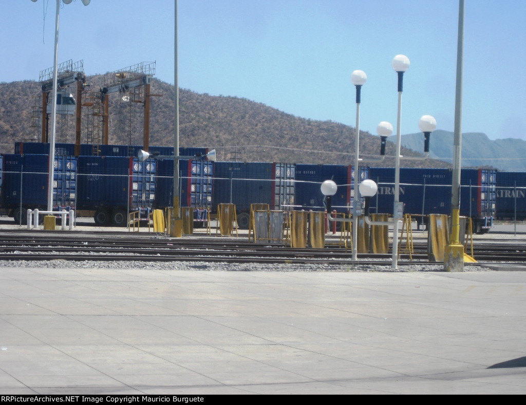 Empty autoracks yard. 