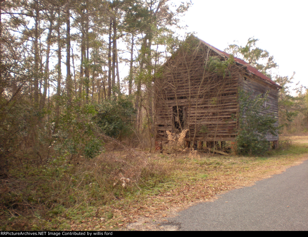 Old building next to where tracks ran.