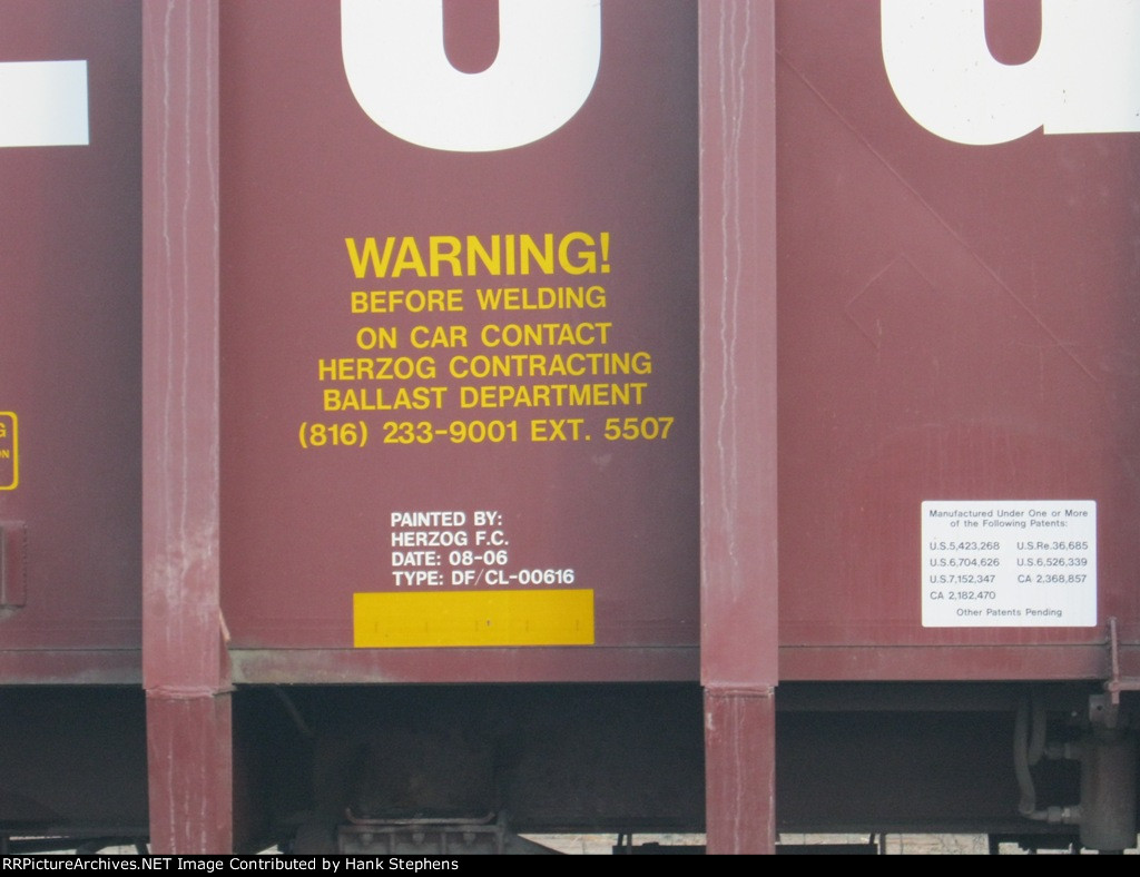 Detail shot of lettering on Herzog ballast car