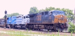 CSX 591 leads a lease unit an ex-CR unit eastbound out of the yard
