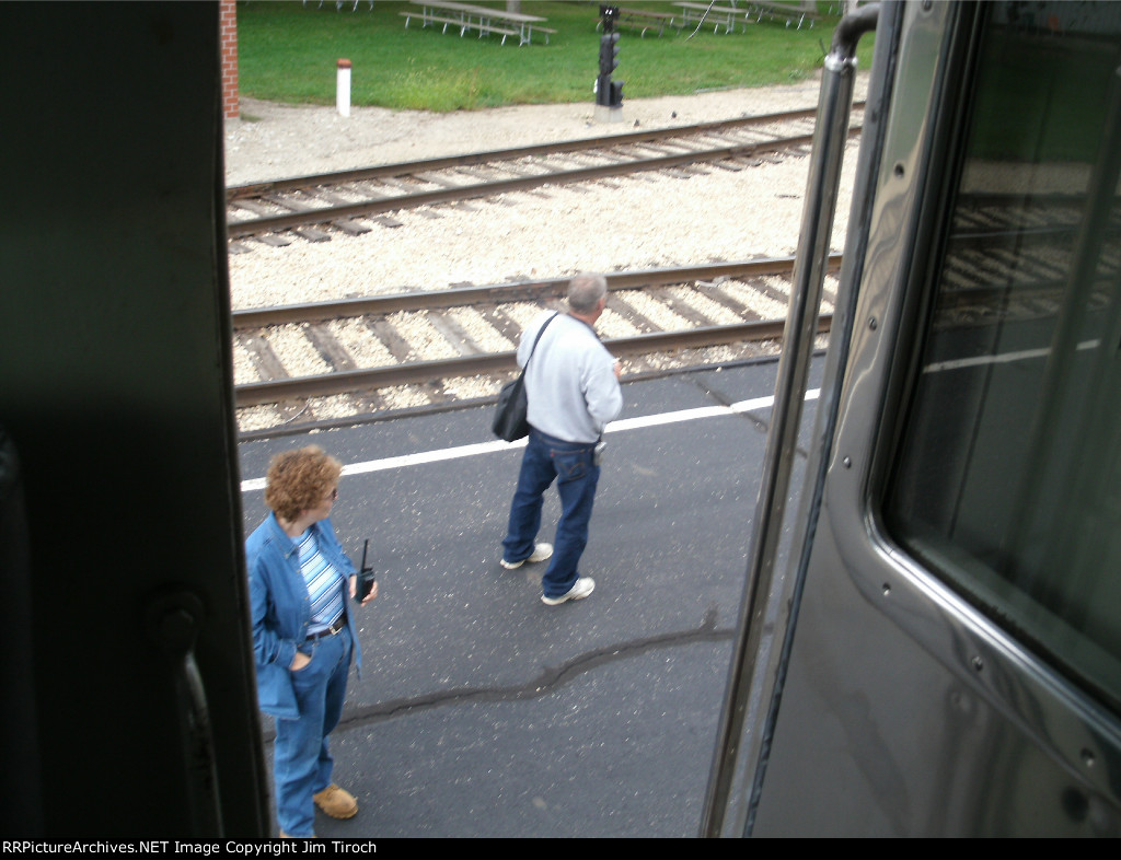 Looking down at Mike