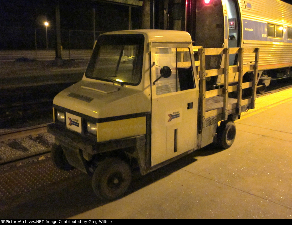 An Amtrak maintenance vehicle