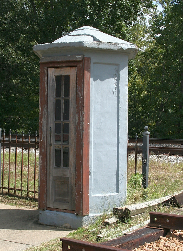 Phone booth by depot
