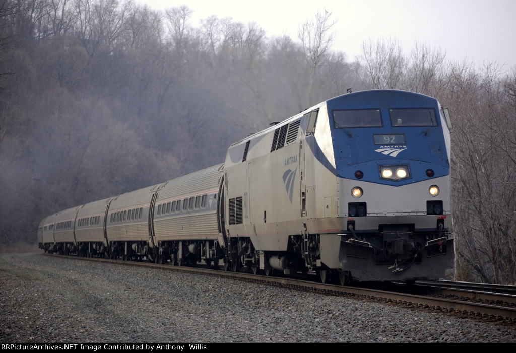 Late afternoon Amtrak eastbound Pennsylvanian