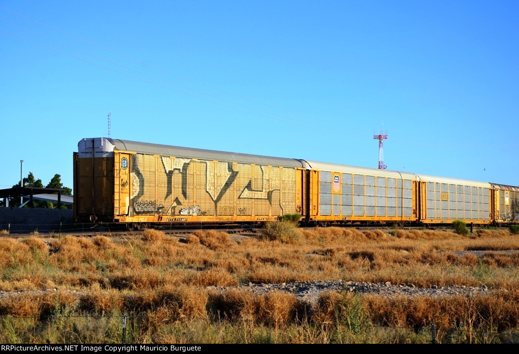 ETTX BNSF & UP Autorack with graffiti