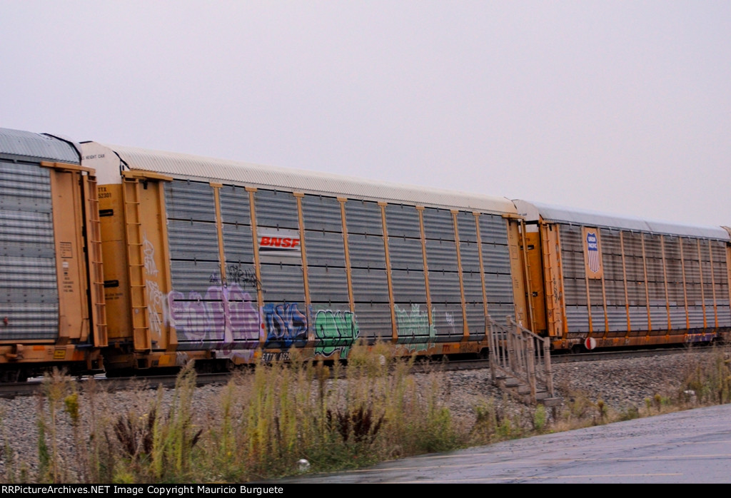 ETTX BNSF Autorack with graffiti