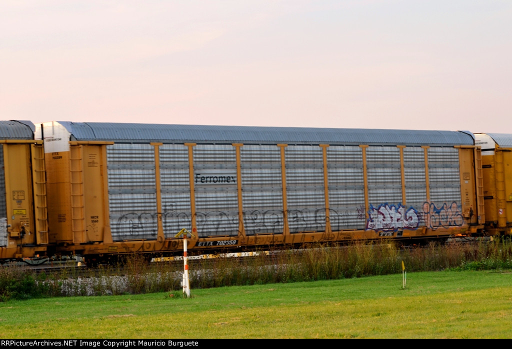 ETTX FXE Autorack with graffiti