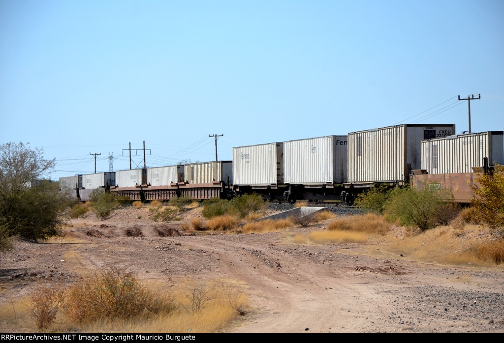Ferromex intermodal containers near Grupo Mexico facilities