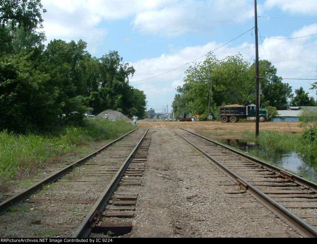 Cemetery siding looking at Anderson Tully north levee across tracks