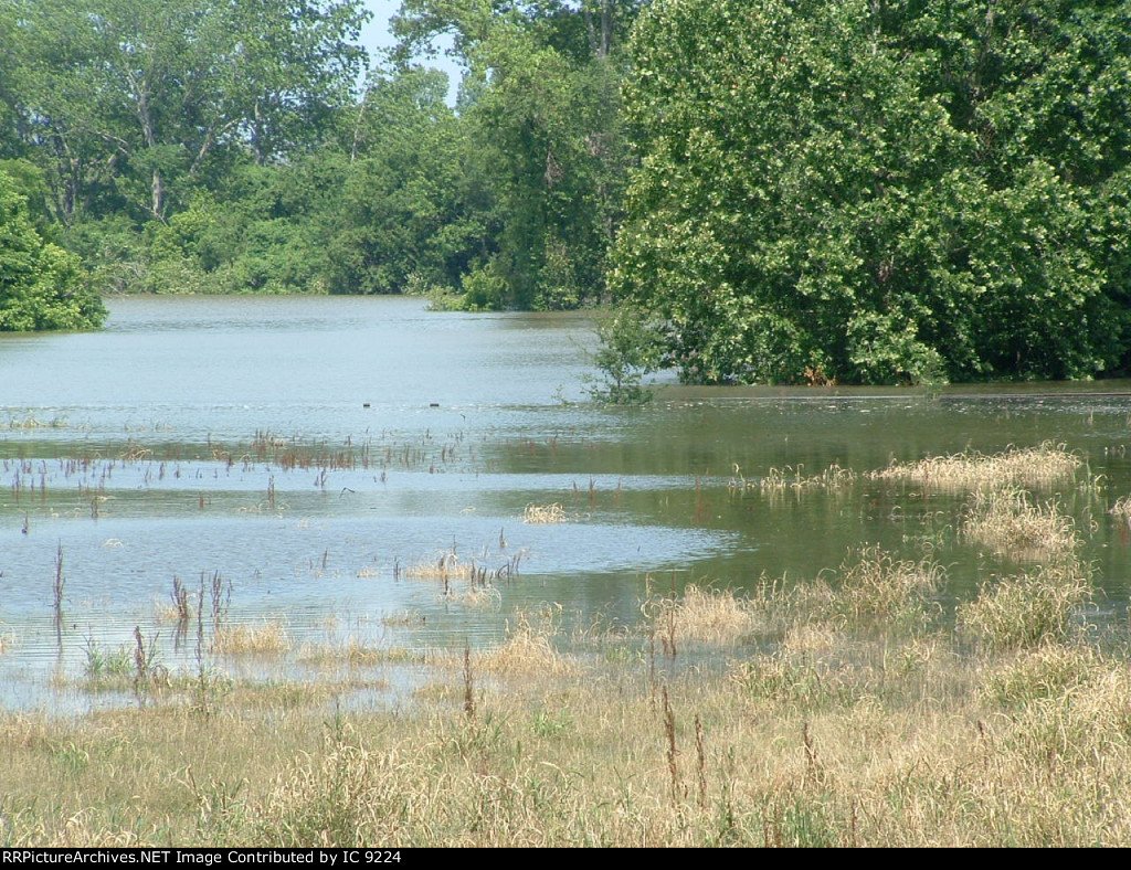 Tracks going underwater at MP 26.2