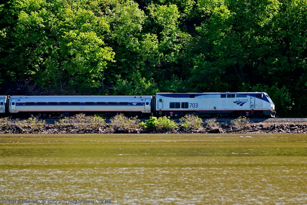 Amtrak Passenger Train on the Hudson Line