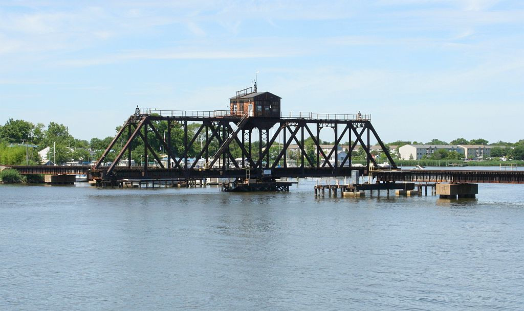 Swing bridge over Bear creek