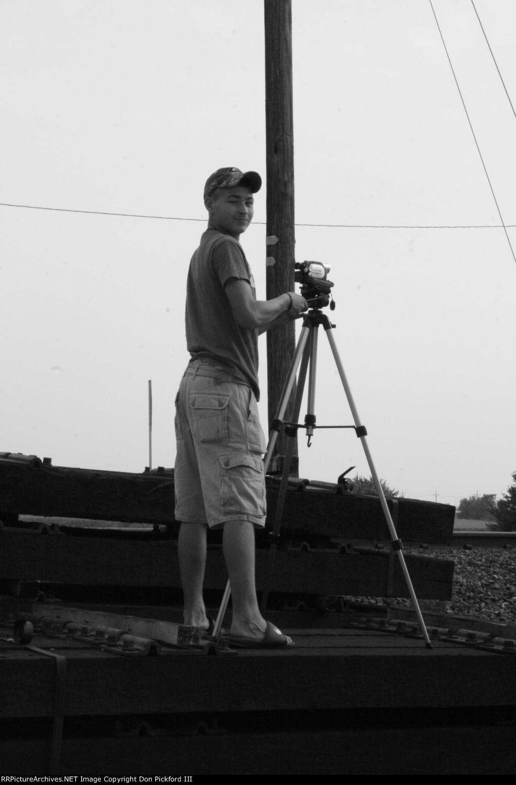 My Son Dakota enjoying the day filming trains in Rochelle