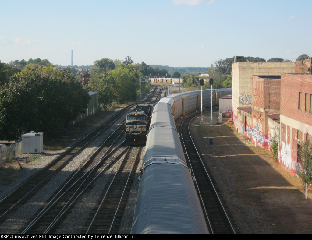 CSX Autorack meets NS Light Engines 10/15/12 Pic 1