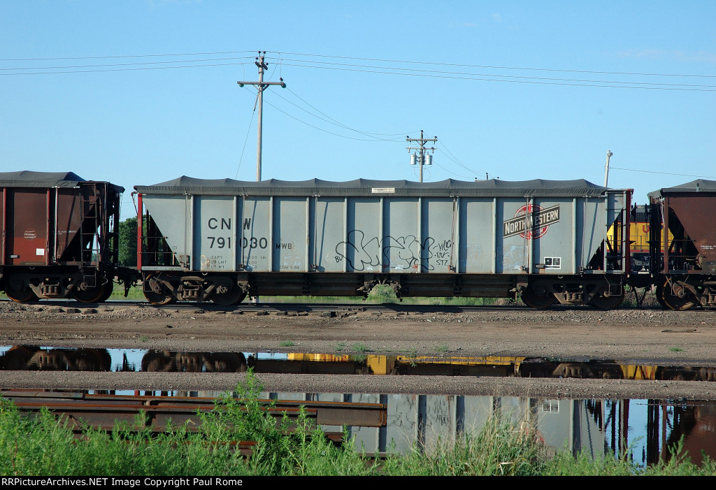 CNW 791030, Ballast Hopper, on the UPRR