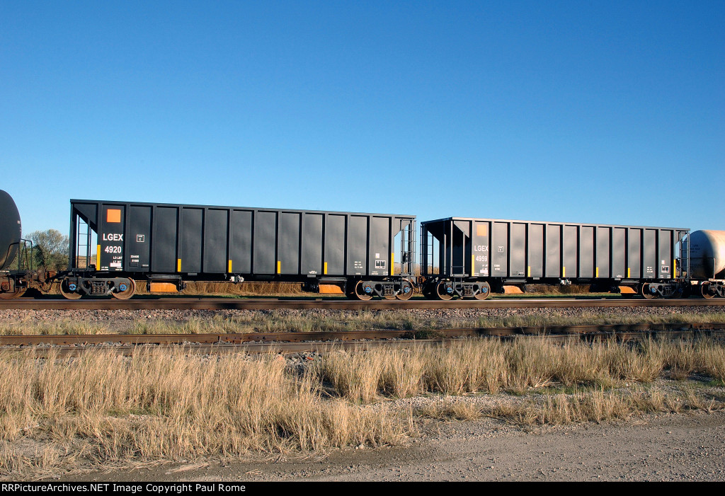 LGEX 4920, 4959, Ballast Hopper, NEW on the BNSF