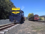 DH 31 wood collection train doing a cross over with passanger train hauled by 12 A