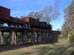 K 160 crossing the bridge at Muckleford on the down trip