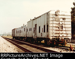 Santa Fe maintenance of way equipment.  Mc Cook Illinois USA.  October 1983.