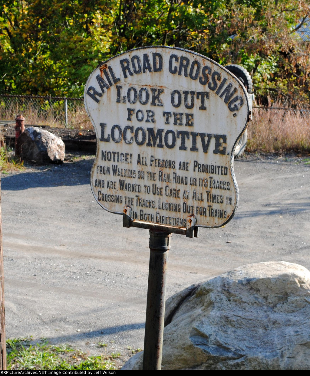Very old RR crossing sign that tells all!