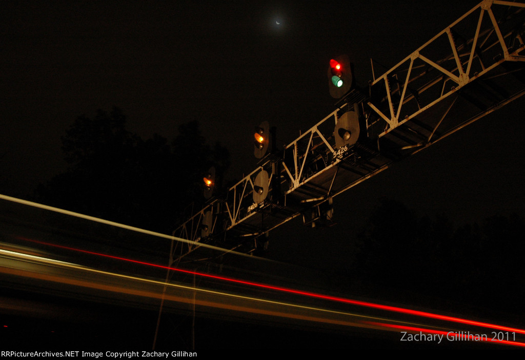 Train Passes Classic C&O Signal Bridge