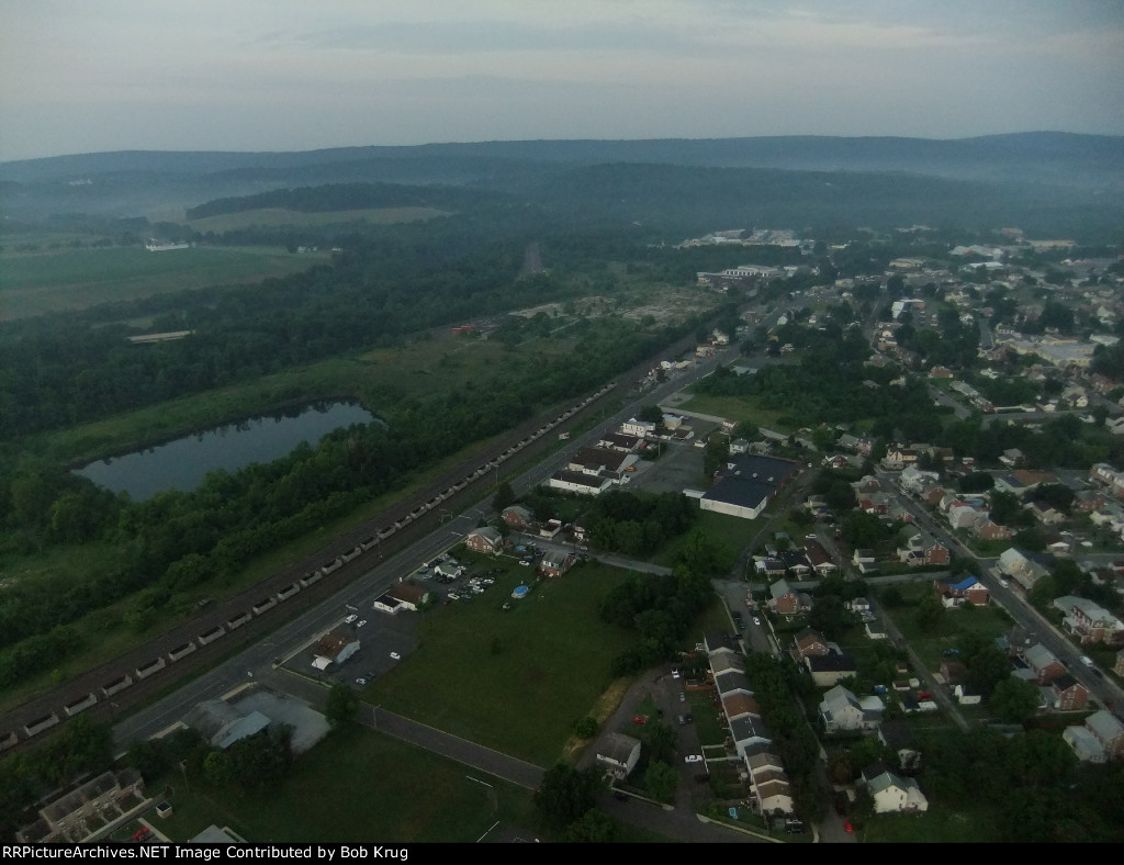 Empty Ballast Hoppers in West Pottstown yard on the ex-Reading main line