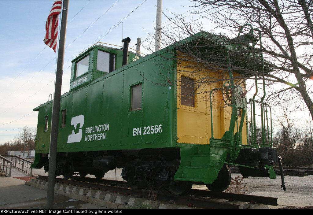 Caboose sitting in Weston Missouri. Next to the old passenger station