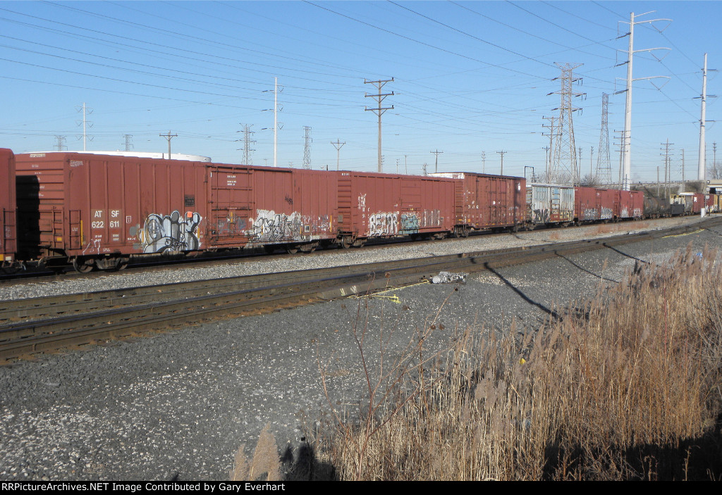 Typical line of boxcars