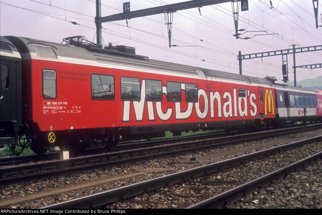 McDonalds diner on Swiss Federal Railways