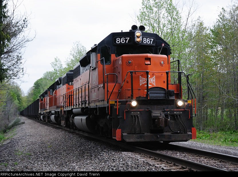 Northbound B&LE 86I heads north with empties for Conneaut
