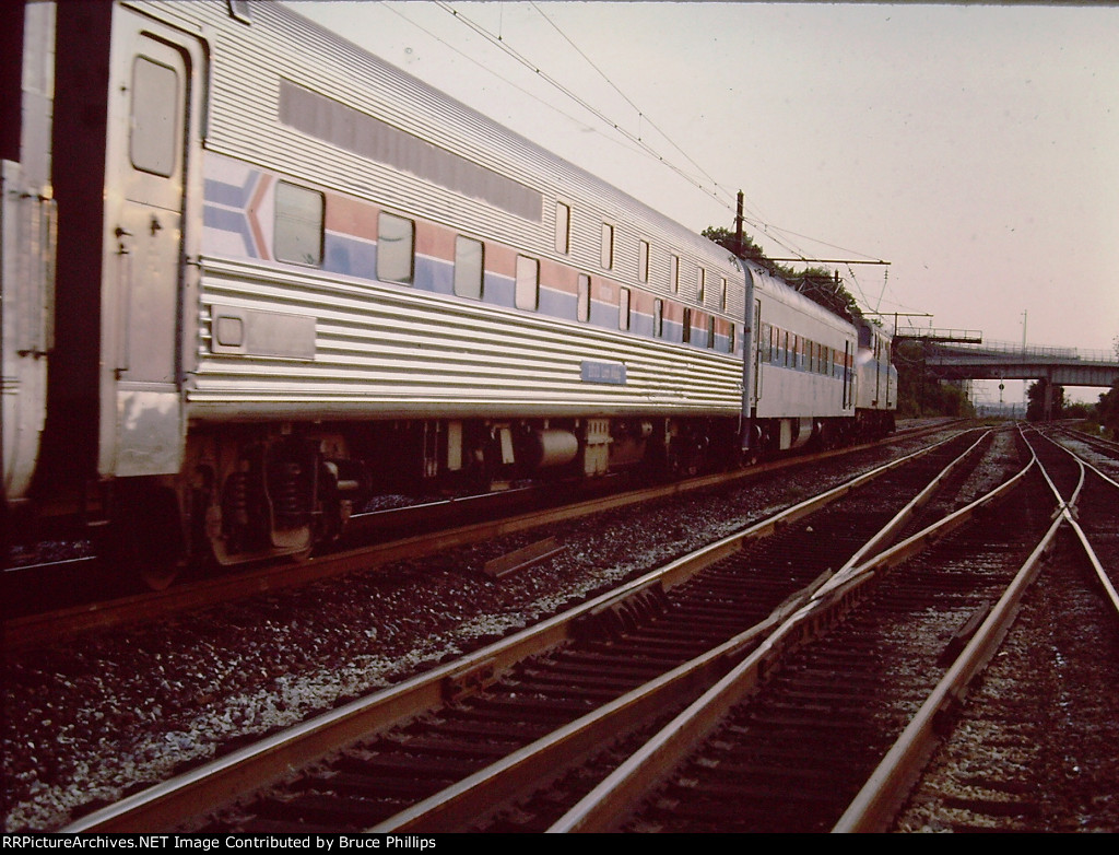Southbound Silver Star with Slumbercoach nears Union Station - May 27, 1979