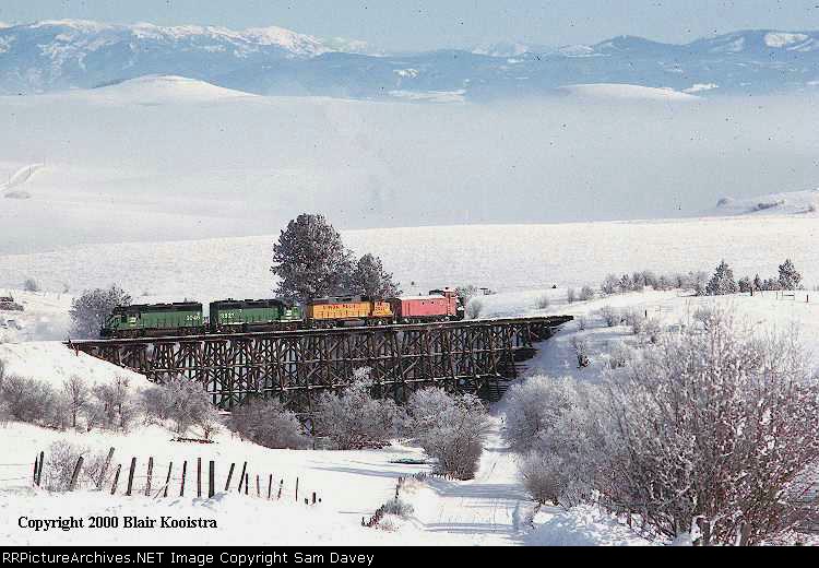 Rotary snow plow crosses Bridge 47 on the Camas Prairie east of Cottonwood